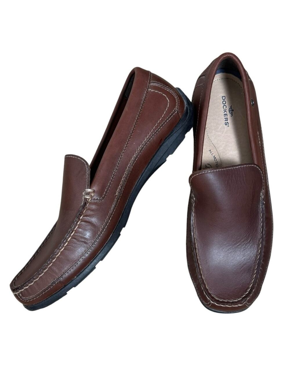 Dockers Men's Catalina Brown Leather Casual Loafers Size 10 M